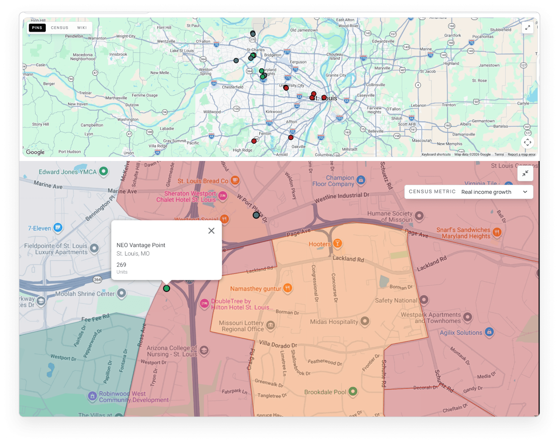 Geographic comparable cohort workspace